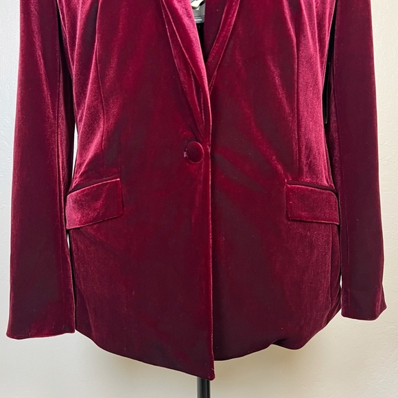 INC International Concepts Women’s Size Large Port Velvet Single Button Blazer - Picture 5 of 12